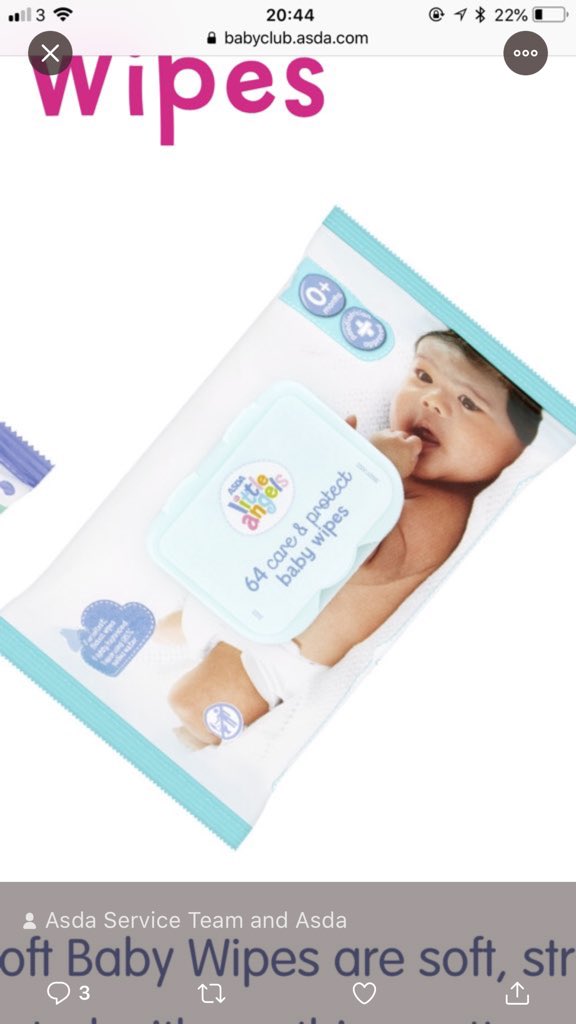 asda little angels wipes changed