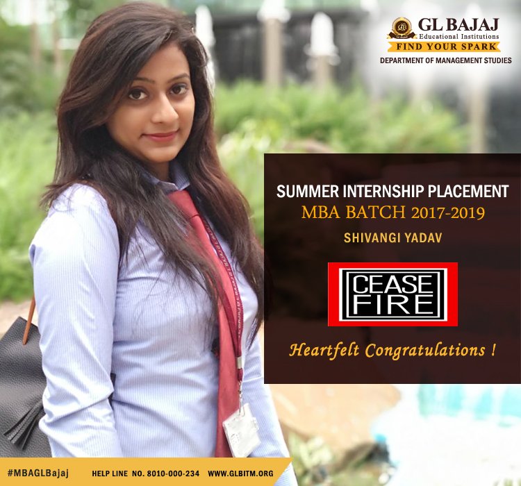 glbajaj's tweet photo. #GLBajaj #SummerInternship #Placement2018 https://t.co/3otPtx9fXh