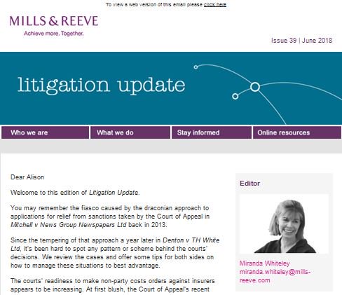 MillsandReeve's tweet photo. Our latest #LitigationUpdate is out now. Read our practical guide to applications for relief from sanctions for anyone involved in #litigation https://t.co/crqoHsNBgw Register for our free update here https://t.co/9d34LIhRKj https://t.co/8ULvGWAVJp
