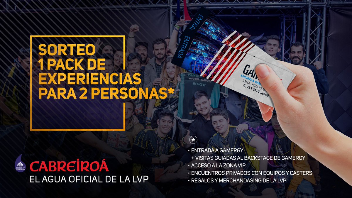 GAMERGY's tweet photo. ¿Ganas de una experiencia premium en Gamergy? ¡Junto a @cabreiroa sorteamos este pack VIP, el sorteo acaba mañana a las 12 del mediodía!
#Cabreiroaesports

Solo tenéis que:
▶️ Hacer follow a @Gamergy 
▶️ Hacer RT a este tweet

Bases ▶️ https://t.co/nXbcqhoUYL https://t.co/K6jJb3qtU8