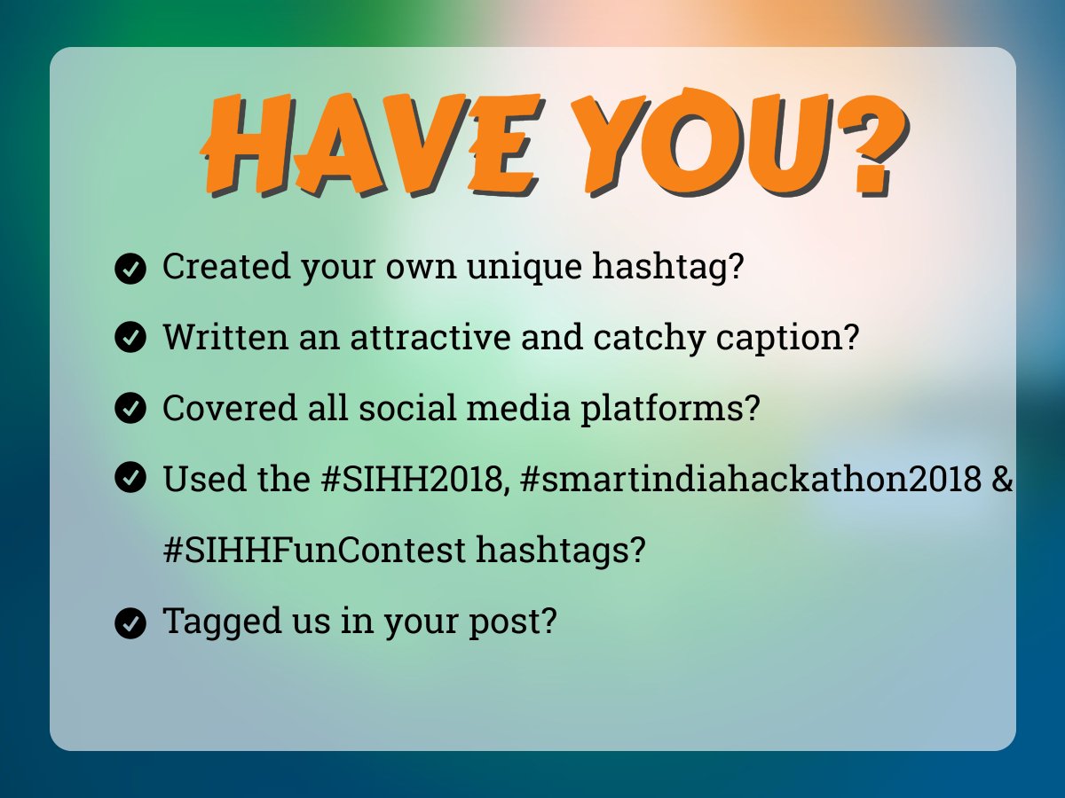 i4CIndia's tweet photo. Remember the following rules to be part of #SIHHFUNCONTEST
#SIHH #SmartIndiaHackathon2018 #HardwareEdition https://t.co/uA4ItFyzcr