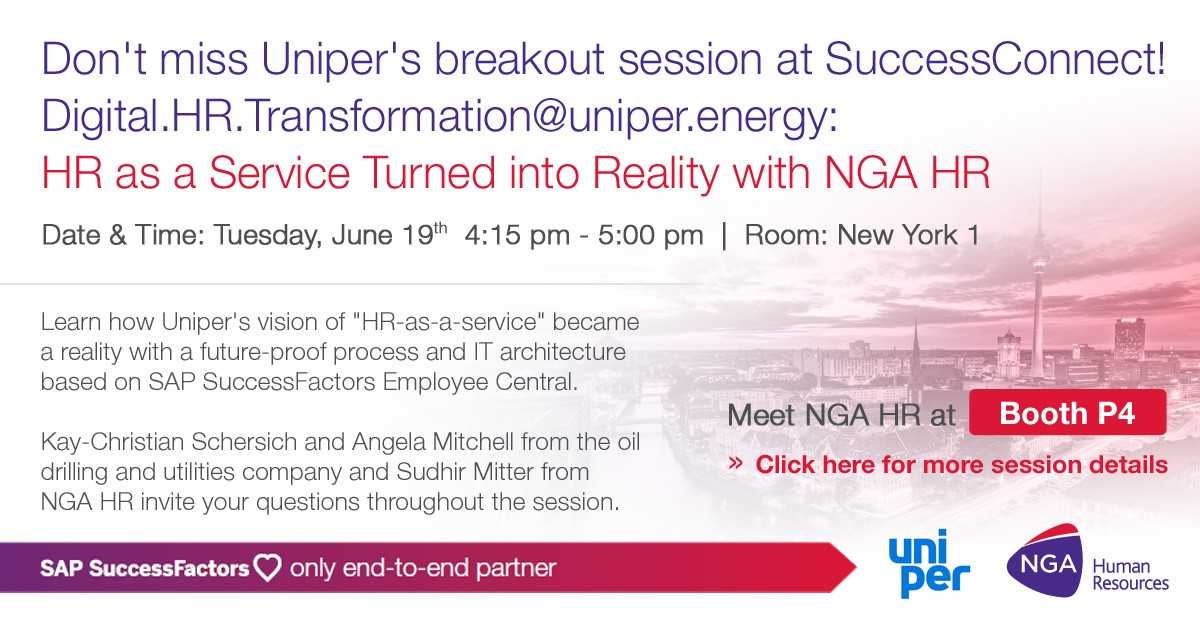 JkPeeters's tweet photo. Attending SuccessConnect Berlin? Don't miss our session with @uniper_energy today at 4.15pm and hear how they are driving digital #HR transformation within their business. More information at the #ngahr Booth P4 #SuccessConnect https://t.co/5hWeyOQAcn https://t.co/fNnVH8stEY