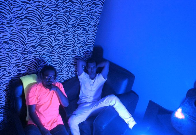 2 pic. Click to watch their  #blacklight show?

#sexy #hot #camboy #pornactor #chaturbate #streaming