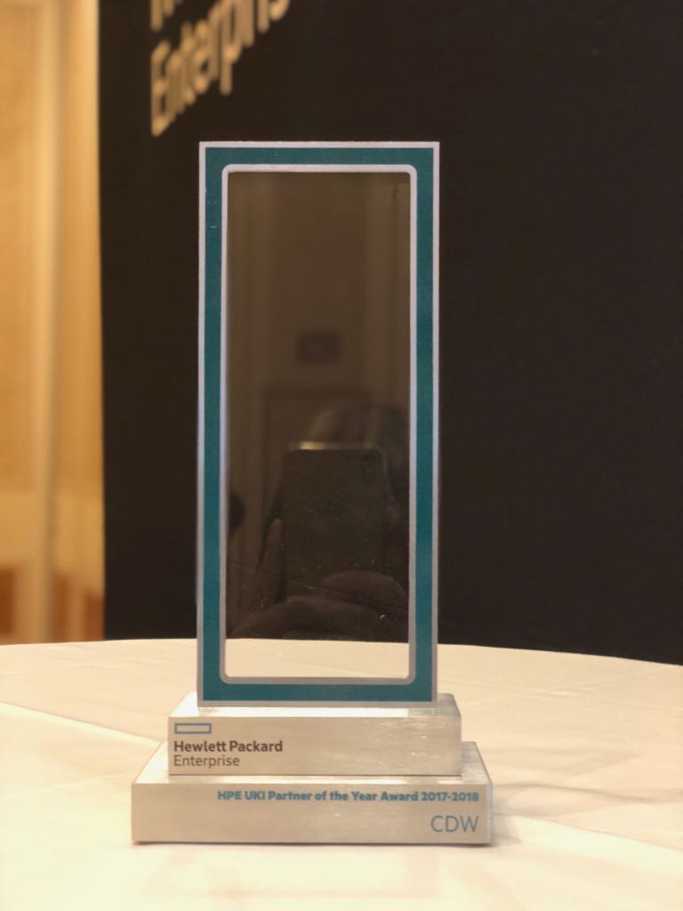 CDW_UK's tweet photo. We are thrilled to share that @CDW_UK have been announced as winners of  the @HPE UKI Partner of the Year 2018 Award at the Global Partner Summit in Las Vegas. Thanks to our coworkers whose hard work has made this possible: https://t.co/zwPmtvbkDr #peoplewhogetIT #cdwsocial https://t.co/oz1L9eaDKc