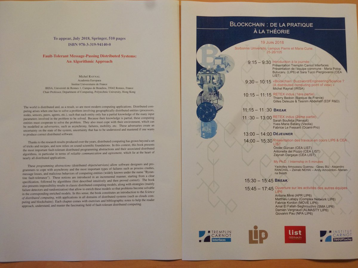 ondergurcan's tweet image. With the invited talk of #MichelRaynal on #FaultTolerance #MessagePassing #DistributedSystems