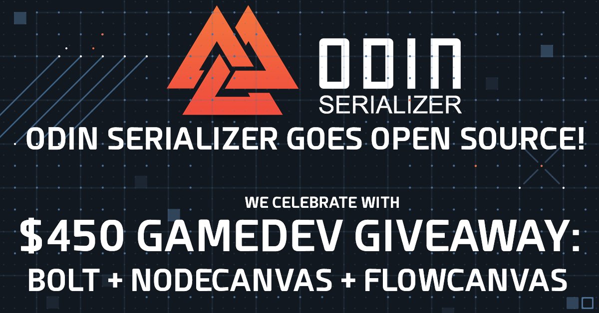The most powerful serializer for Unity is now open-source - say "Hello" to Odin Serializer by <a href="/TeamSirenix/">Sirenix</a>! 👋 We're celebrating with a <a href="/ludiq_io/">Ludiq</a> and ParadoxNotion giveaway!
📣GIVEAWAY: vyper.io/c/4878slxnw
📣GitHub: github.com/TeamSirenix/od…
📣Blog post: devdog.io/blog/odin-seri…