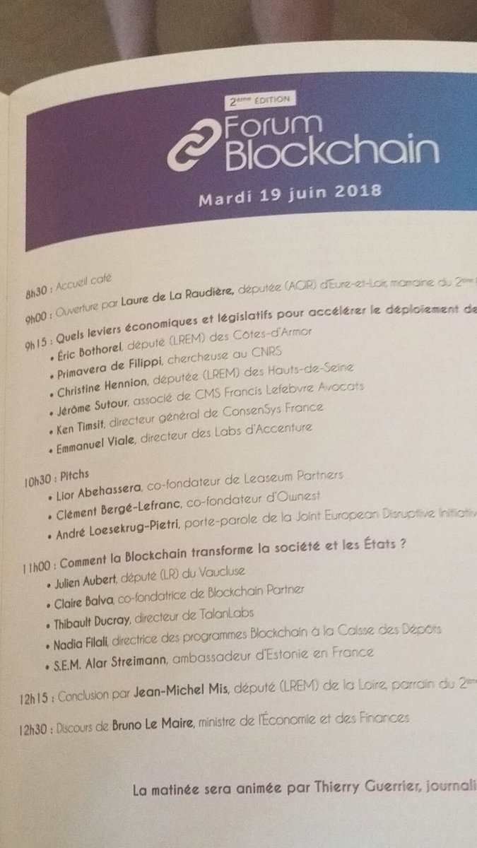 Pour le #forumBlockchain d'aujourd'hui demandez le programme <a href="/RMconseil/">RM conseil</a> à la maison de la chimie! #blockchain #ownest #frenchtech