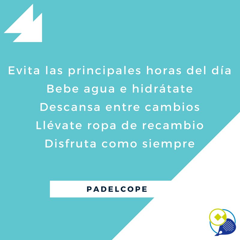 ¡Bienvenido verano! Ya parece que el calor ha llegado para quedarse :) Te damos algunos consejos para que no mueras en el intento, jiji. #padel #padelcv
