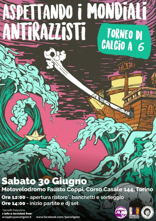 sabato 30 giugno motovelodromo FAUSTO COPPI c.so casale a torino : "ASPETTANDO I <a href="/mondialiantiraz/">MondialiAntirazzisti</a> "