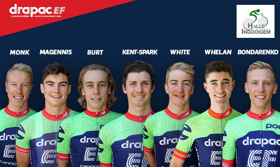 Our team for today's UCI 1.1 Halle Ingooigem in Belgium. At 197.7km, it will be a challenging opening race of our European block. #MoreThanACyclingTeam