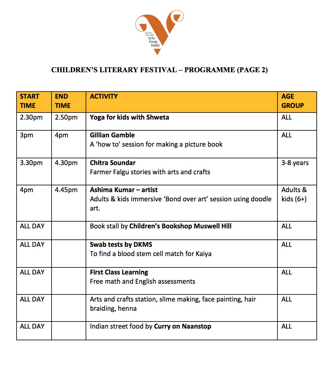 Plan ur day at Vidyapath's Children's Literary Fest with our programme guide below. Not booked yet? Go to vidyapath.com/clf to save yourself 20% on the door prices @csoundar  @SachdevPatel @writejemmawayne @NayanikaMahtani @shrabanibasu_ @GillGamble #kidsdayout #litfest