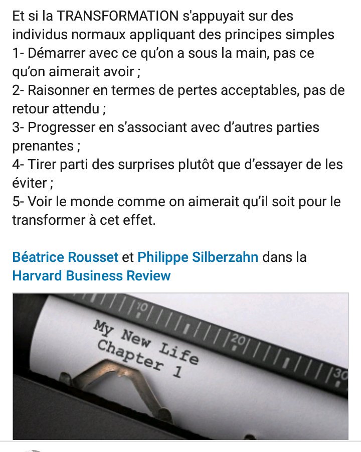 audouinc's tweet photo. Et si la #transformation de nos #organisations s'appuyait sur des individus normaux appliquant des principes simples #effection
▶️ @Beatricerousset @phsilberzahn dans @HBRFrance
https://t.co/ZAxVu1lf71 https://t.co/HB2iAtBrbm