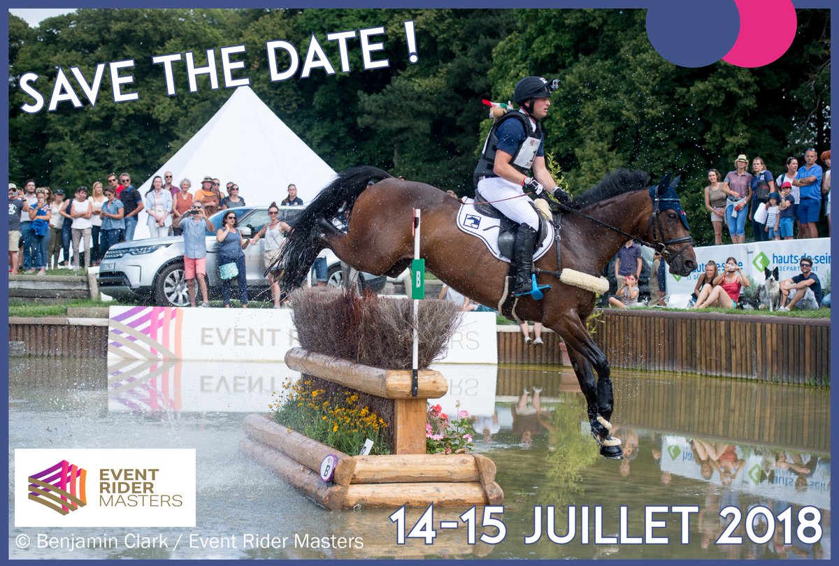 [EVENT RIDER MASTERS-14/15 JUILLET]
 📅 Save the date ! 
Réservez votre week-end du 14-15 Juillet pour venir applaudir les 40 meilleurs cavaliers mondiaux de concours complet ! Ils nous promettent cette année encore du beau spectacle ! 🤩
A très vite sur les terrains de Jardy 👋