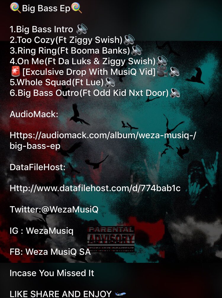 WezaMusiq's tweet photo. #BIGBASSEP https://t.co/RqwrxMWHBp
