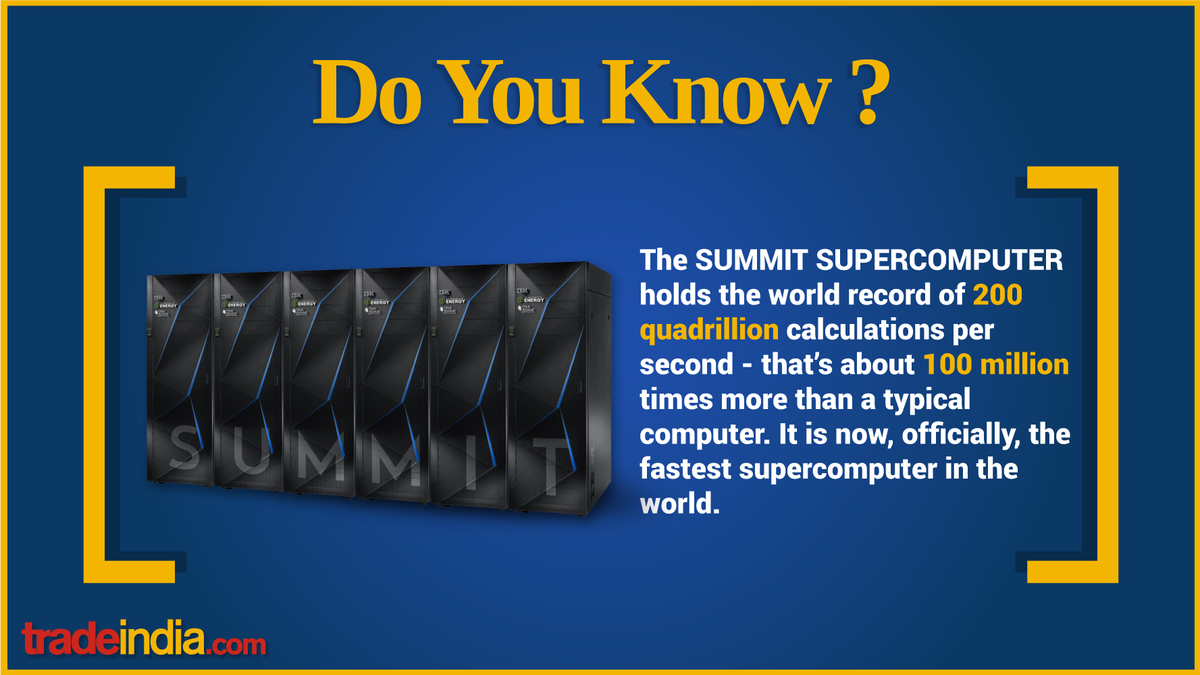 tradeindia's tweet photo. #DoYouKnowFacts #TechnologyFacts #SuperComputer #FastestComputer https://t.co/fwc36LD28T