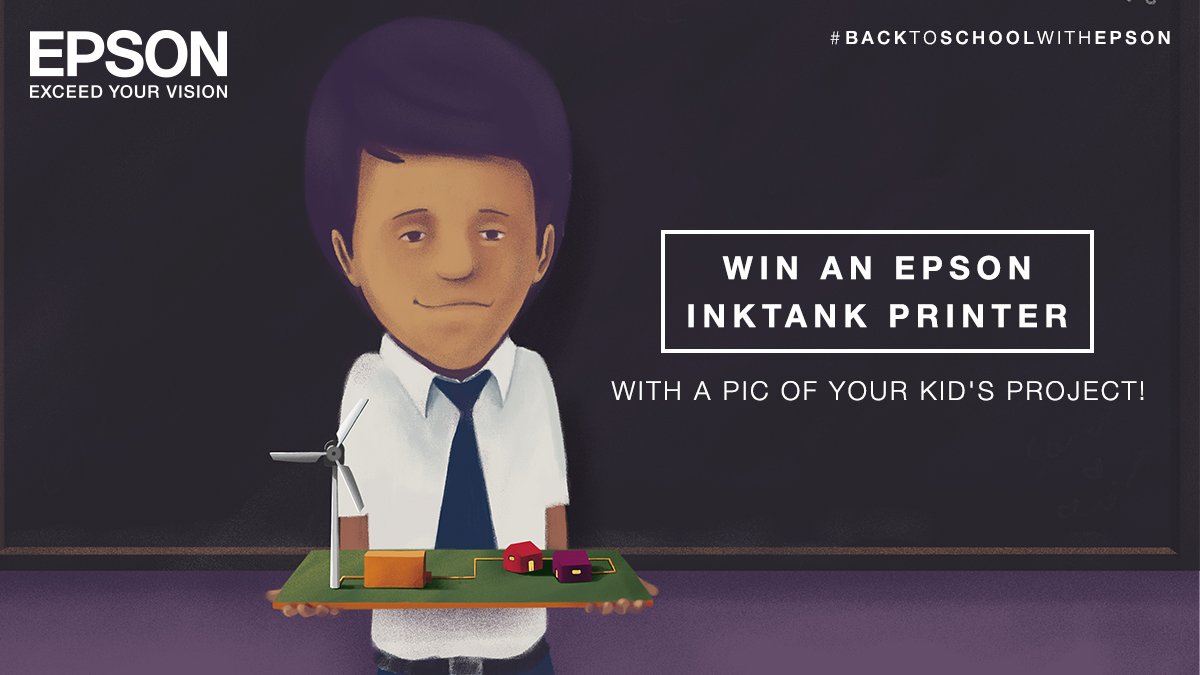 IndiaEpson's tweet photo. #ContestAlert Your kid can now win an Epson InkTank printer! Just post a pic of your little one's school project in the comments and if we love it, they could go #BackToSchoolWithEpson.
T&C: https://t.co/4yE1A3wk4q https://t.co/PllTjv4Lcz