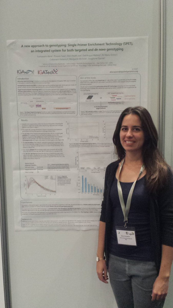 IGATechnology's tweet photo. Don't miss poster session at #PBE2018 our Alice Fornasiero presents a new #NGS based targeted #genotyping method in #maize developed with @NuGENInc. NGS vs array https://t.co/JAU9dX7qkM
