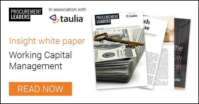 ProcurementLDRS's tweet image. In our new insight whitepaper, written in association with @taulia we look at how leading companies are developing working capital strategies that encompass the cash needs of the whole of the supply chain. Take a look now at goo.gl/eRgKFB #Procurement