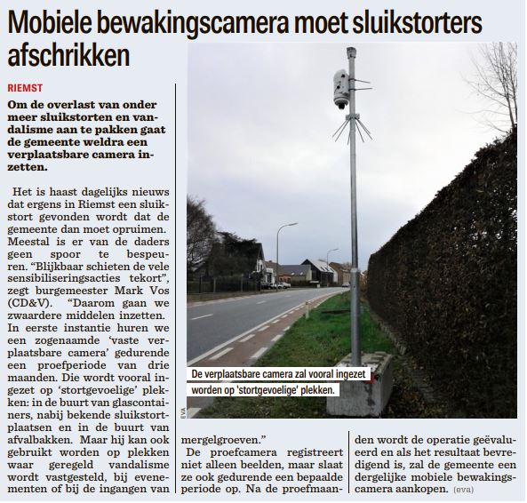 In 2017 werd er 123 ton zwerfvuil opgeruimd in onze gemeente. 14 vervuilers werden betrapt, goed voor 6.500 euro aan boetes. In de strijd tegen het zwerfvuil en het sluikstorten gaan we binnenkort camera's gebruiken.  #MooiRiemst #Mooimakers #Neentegenzwerfvuil