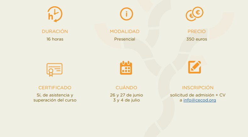 CECODorg's tweet photo. Especialízate en una de las evaluaciones de mayor auge y acogida entre los financiadores con el 'Curso de Evaluación Orientada por la Teoría del Cambio'. Impartido por @LigeroLasa, Prof. en @uc3m, con amplia experiencia en el sector. ¡Comenzamos el 26/6! https://t.co/LLXm6LCMyO https://t.co/FF8IokGDG9