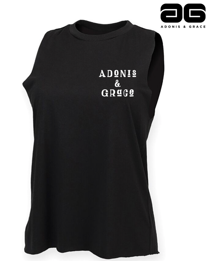AdonisandGrace's tweet photo. The all 'NEW' AG Ladies High Neck summer vest. Only £14.00 and use discount code 'FB10' to save 10% off. Comes in two colours and is perfect for the Gym or your summer holidays. #adonisandgrace, #becomelimitless https://t.co/oG6UvAwVob