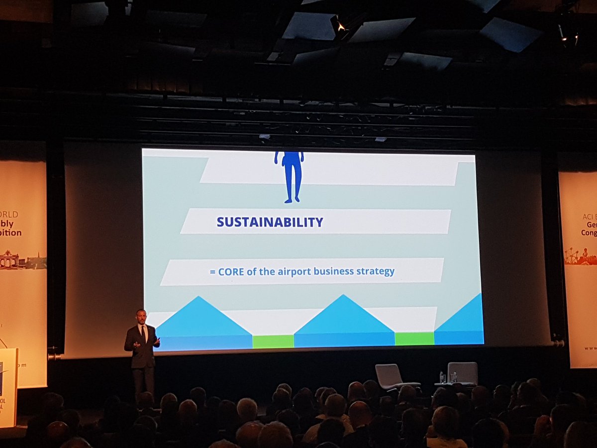 ACI_EUROPE's tweet photo. Jankovec @ACI_EUROPE: Sustainability needs to become the core of our business. The airport has to be part of the local collective narrative. Airports as global businesses are businesses who really care. #aciBrussels #WAGA2018 https://t.co/W1KzAx9kAB