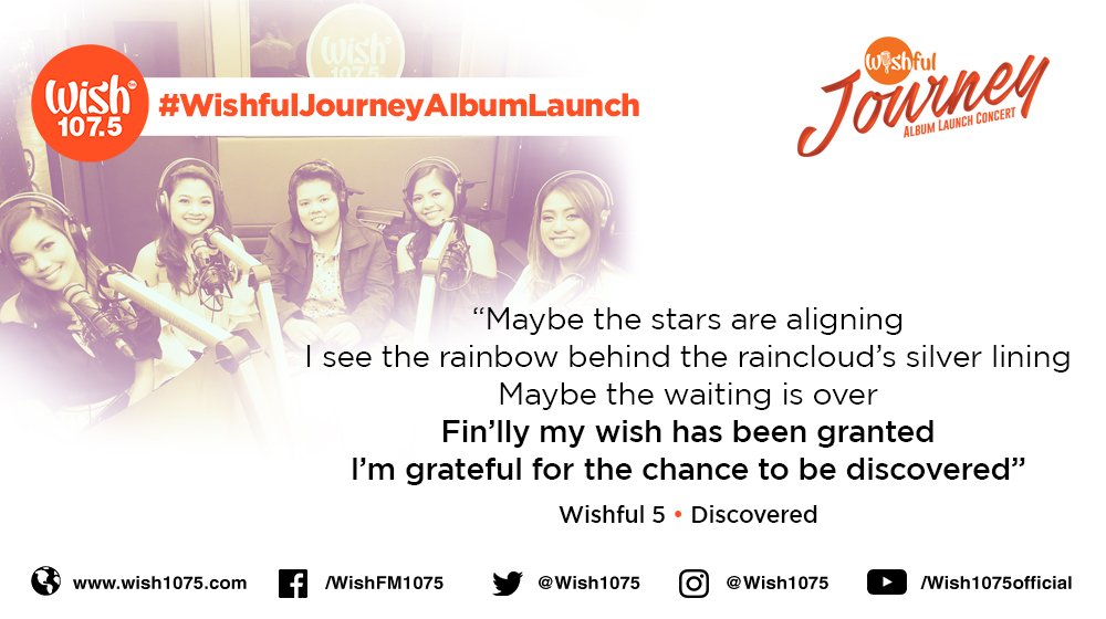 wish1075's tweet photo. “Maybe the stars are aligning
I see the rainbow behind the raincloud’s silver lining
Maybe the waiting is over
Fin’lly my wish has been granted
I’m grateful for the chance to be discovered”

Wishful 5 | Discovered

#WishfulJourneyAlbumLaunch https://t.co/lavJXPER7c