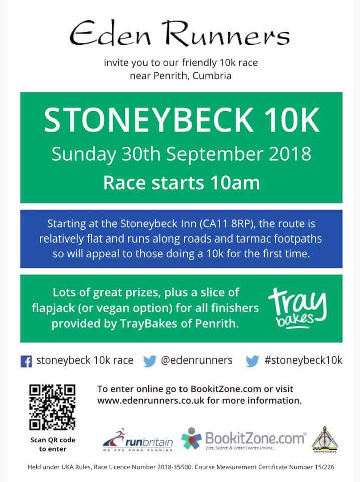 Eden Runners presents the third of our Club Races this year (no snow at this one we hope!)
Online entry via bookitzone.com/joanne_may/nL2…

One for first timers and PB Hunters alike! Race limit 200 runners.

#Cumbria #notjustlakes #running