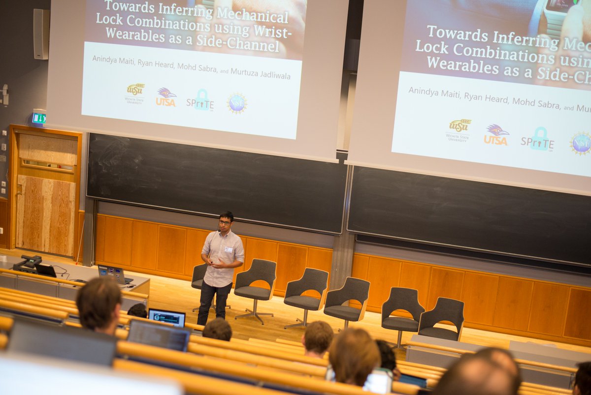 NickyBorsub's tweet photo. [Day 2, June 19] Session #4: Wearables &amp; Humans! #WiSec2018 #KTH @acm_wisec2018 https://t.co/sfvoaqmbDh