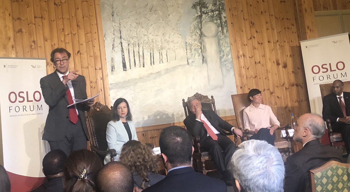 Record gathering of key actors in conflict resolution at #OsloForum 2018. The world needs prevention and mediation more than ever. FM #EriksenSoreide welcomes key actors in conflict resolution to #Norway. #UNSG @antonioguterres @somaliaMP Hassan Ali Khayre @NorwayMFA @hdcentre