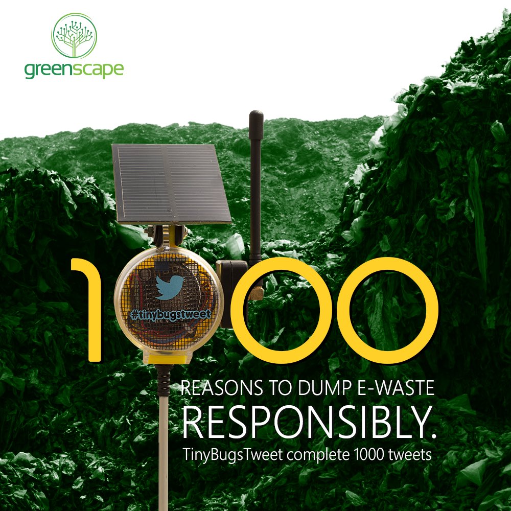 Greenscape Eco Management (@managementeco) on Twitter photo Congratulations! <a href="/tinybugstweet/">Tiny Bugs Tweet</a> has given us more than 1000 reasons to dump e-waste responsibly. So, letās come together and make a better and a greener future. #TinyBugsTweet #ewaste Congratulations! <a href="/tinybugstweet/">Tiny Bugs Tweet</a> has given us more than 1000 reasons to dump e-waste responsibly. So, letās come together and make a better and a greener future. #TinyBugsTweet #ewaste