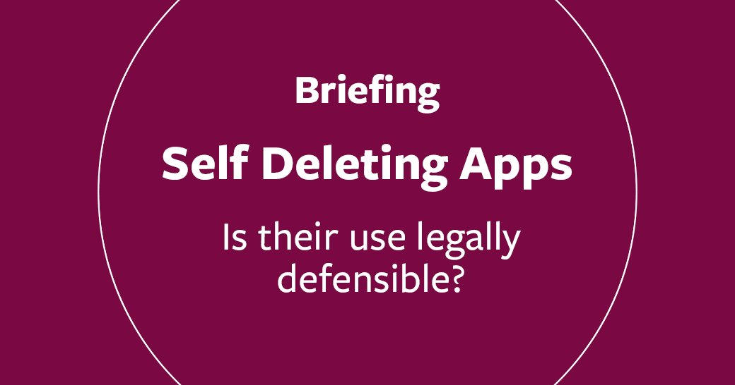 McCannFitz's tweet image. Is the use of self deleting apps legally defensible? bit.ly/2t6LMCQ #selfdeletingapps #GDPR #mfclientbriefing
