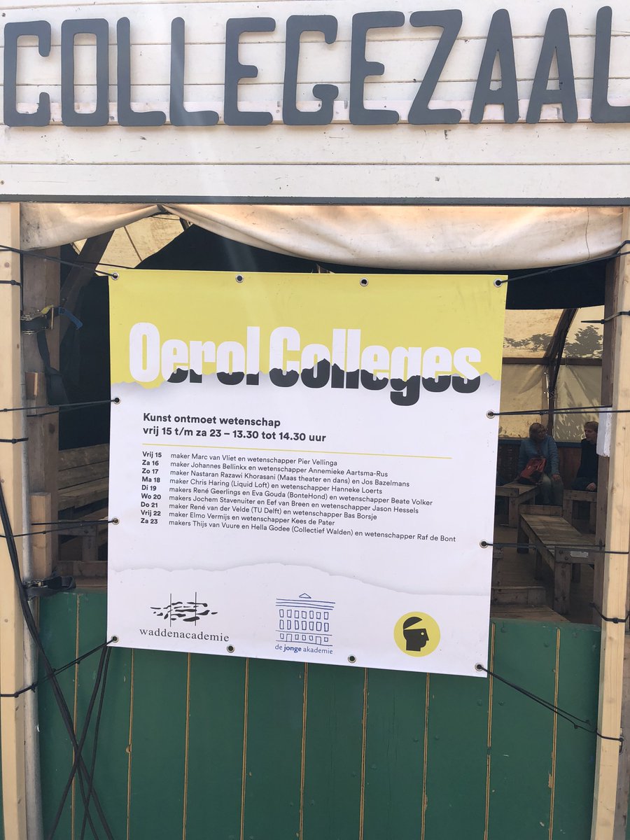 Waddenacademie's tweet photo. Kom op het @OerolFestival vandaag naar het #oerolcollege op #Westerkeyn. Wetenschapper @BeateVolker @UvA_Amsterdam en alumnus @DeJongeAkademie gaat in gesprek met theatermaker René Geerlings van @BonteHondAlmere over de voorstelling #Ik. Aanvang 13:30 in de Collegezaal https://t.co/gFcf7EAFvv