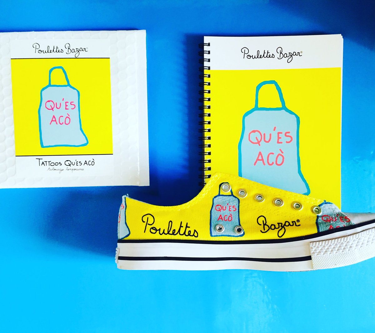 PoulettesBazar's tweet photo. Qu’es aco & Poulettes 🐓 #poulettesbazar #design #graphisme #notebooks #tattoosdesign #sardine #qu’esaco #fabricationfrancaise #madeinfrance #papeterie #cahier #boy #shoeselfie #sneakers #shoesdesign #fashionblogger #marquefrançaise https://t.co/tyGX0Hcwg7