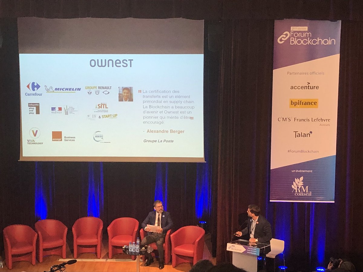 Pitch d’<a href="/Ownest_io/">Ownest</a> sur l’utilisation de la blockchain dans la traçabilité de la logistique. Intervention de son co-fondateur Clément Bergé-Lefranc #ForumBlockchain