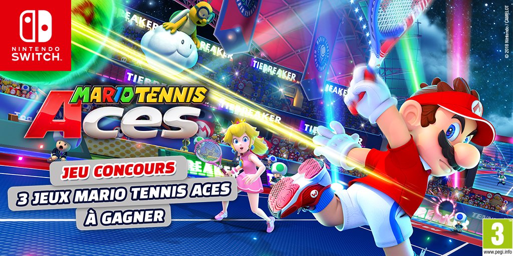 Hypergames Auchan on Twitter: "A quelques jours de la sortie de  #MarioTennisAces, nous vous proposons un #JeuConcours ! RT + FOLLOW  @HypergamesA pour tenter de remporter 1 jeu Mario Tennis Aces sur