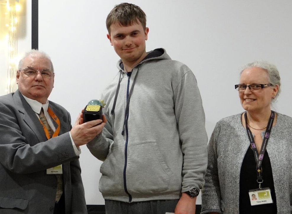 hertscc's tweet photo. David and a number of other people with disabilities and differences recently won a range of awards at the Rumble Awards. David's nominator said: "David’s team says he makes them feel relaxed and that his enthusiasm to get things done inspires and motivates them all." #LDWeek18 https://t.co/r2e5UzMXqa