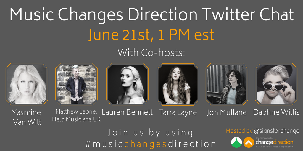 HelpMusicians's tweet photo. Join @HelpMusiciansUK's Mathew Leone @Madinafire on Thurs at 17:00 (GMT) /1pm EST for a chat with our #MusicChangesDirection partners, @signsforchange @YasmineVanWilt, @CaptainLBennett, @TarraLayne, @JonMullane and @DaphneWillis. #changementalhealth #musicmindsmatter #musicdayuk https://t.co/dNpexjq0bc