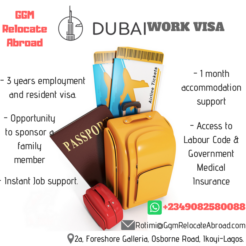 GGMRelocate's tweet photo. RELOCATE TO DUBAI VIA WORK VISA TODAY!

At GGM we provide seamless and affordable processing of Dubai Work visa.

Whatsapp: 09082580088

#ReformPoliceNG
#MaxBreakfast
nPDP
#BoxOfficeTuesday
#TUNENG
#XXXTentacion
First African
Belgium
South Korea
Harry Kane https://t.co/8zvh1vGfbc