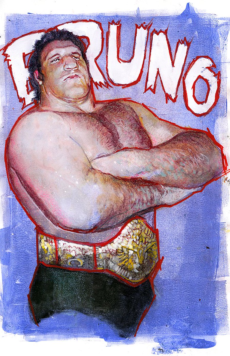 R.I.P. Bruno Sammartino #brunosammartino #WWWF (now #WWE  ) World Heavyweight Champion. 11x17 (28x43cm) mixed media