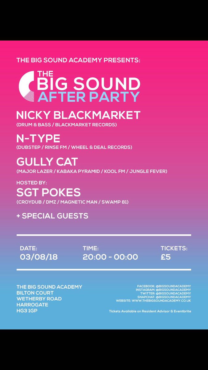 monacosoyouknow's tweet photo. Heading to Leeds on Aug 3rd to host an interview with @djntype, @nickyblkmkt, @Sarge_Pokes, @TheGullyCat at @BigSoundAcademy alongside @CarlyWilford. Come through... https://t.co/bwiCo0bW2u