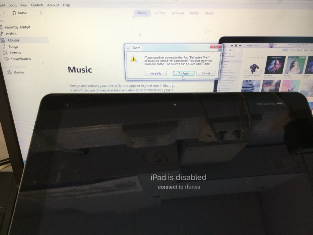 evadigilearn's tweet image. Today Mr Nobody disabled an iPad 👤(not previously synced to iTunes)... Followed recovery mode instructions but not working... iPad on airplane mode, &amp;amp; has passcode. No option to input passcode🕵🏻‍♀️. Can anyone please help? #iPadhelp 🤔