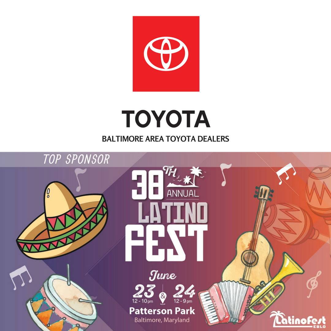 .<a href="/ToyotaDealers/">Local Toyota Dealer</a> Top Sponsor of <a href="/EBLOBmore/">EBLOBmore</a>'s 2018 LatinoFest! GRACIAS for the continued support! #BmoreLatinoFest #Baltimore #Maryland #FestivalSeason #LetsGoPlaces #VayamosJuntos