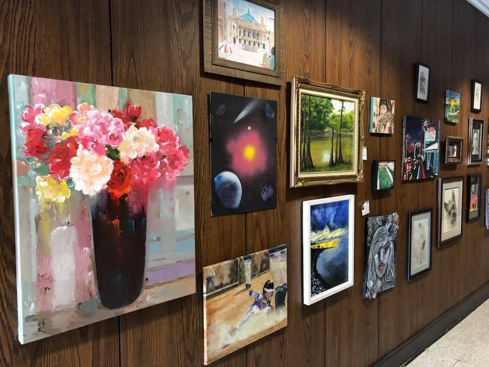 Here’s a sneak peek of the Peach Art Exhibit in City Hall! Come see the exhibit for yourself during tonight's reception &amp; awards ceremony at 5:30pm in the Civic Center. #RustonLA #ExcellenceMadeHere #RustonArts