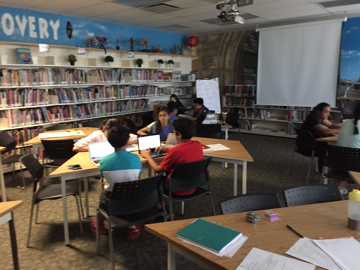 CoachConte20's tweet photo. Ss taking advantage of a “cool” learning environment, while they put together their class carnival games!! @CalderstoneMS @JLording @MikeRicci13 #Probability #engagemath #teamwork #endoftheyeargrind https://t.co/emyNWuxUb3