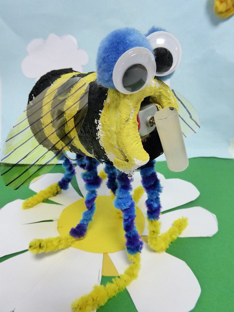KESBath's tweet photo. The Year 5 moveable Jitterbugs (complete with circuit & switch) are finished! Along the way the children have used specialists tools such as wire strippers, files and pliers to create their bugs #MadeinDT https://t.co/6TsPWN22ob