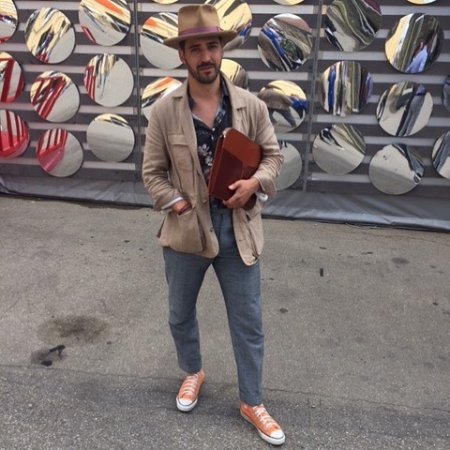 <a href="/pittimmagine/">pittimmagine</a> we spotted @marcel_rodrigues_hats with our Tan Bridle portfolio #London #luxury #leather #bridle #portfolio #pitti94 #accessories #florence