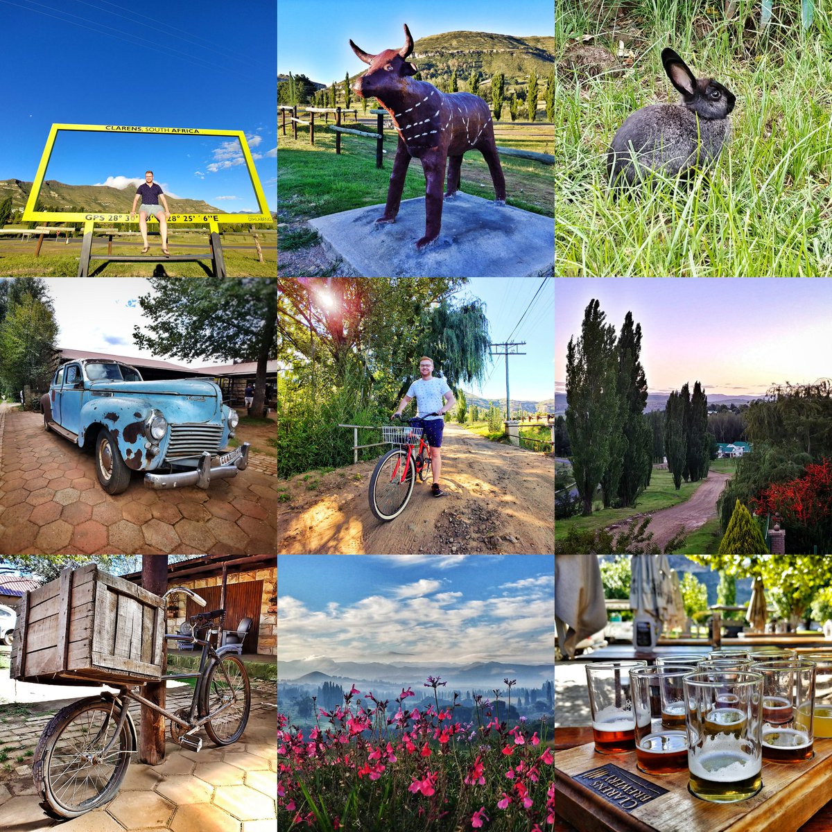 Clarens is one of my favourite small towns in South Africa! Love the friendly people, nature, scenic mountain views, good food and craft beer, art and sunsets. Memories from my recent trip there.  😊❤🇿🇦🌺☀ #TravelTuesday #ChooseDay