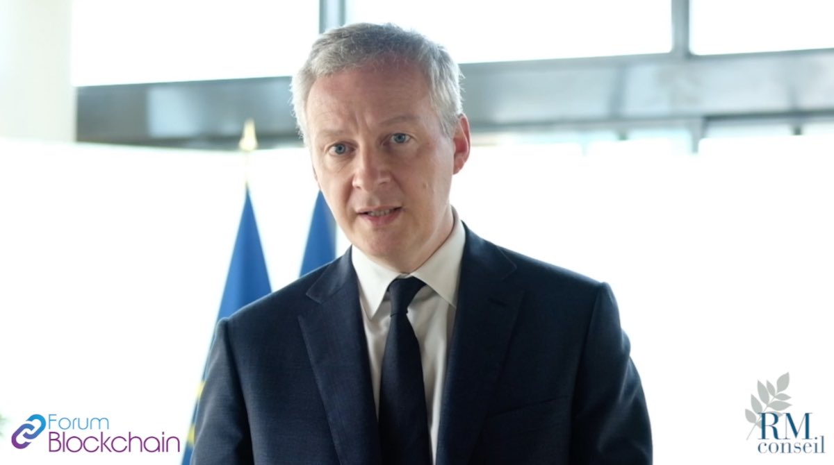 « La France a une vraie carte à jouer, nous devons être les leaders européens et mondiaux en matière de #Blockchain » <a href="/BrunoLeMaire/">Bruno Le Maire</a> #ForumBlockchain