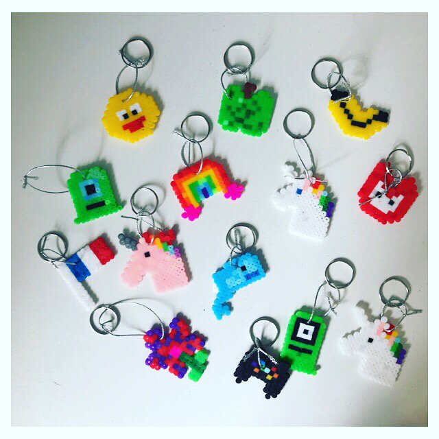 How cool are these fuse bead keyrings!? #art #craft #design #fusebeads #unicorn #emoji #nature #animals #food
